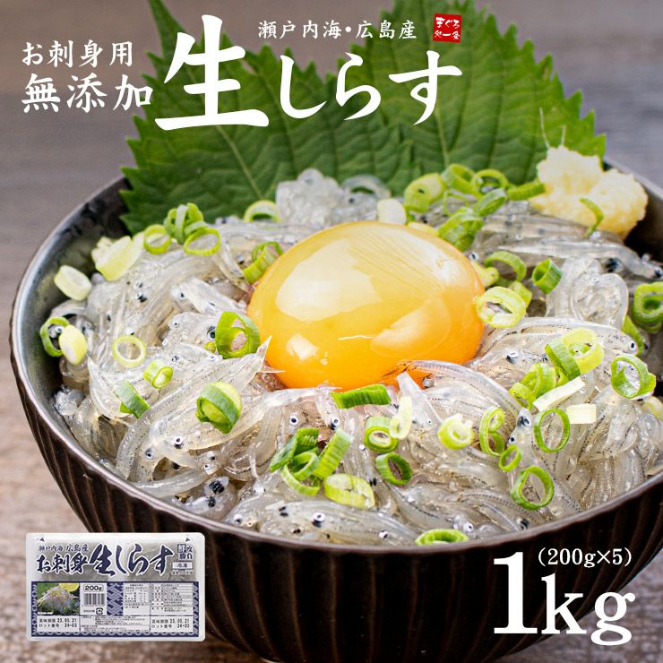 送料無料】 瀬戸内海産生しらす（お刺身用）たっぷり1kg小分けでお届け